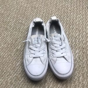 Converse white slip on shoes size 6